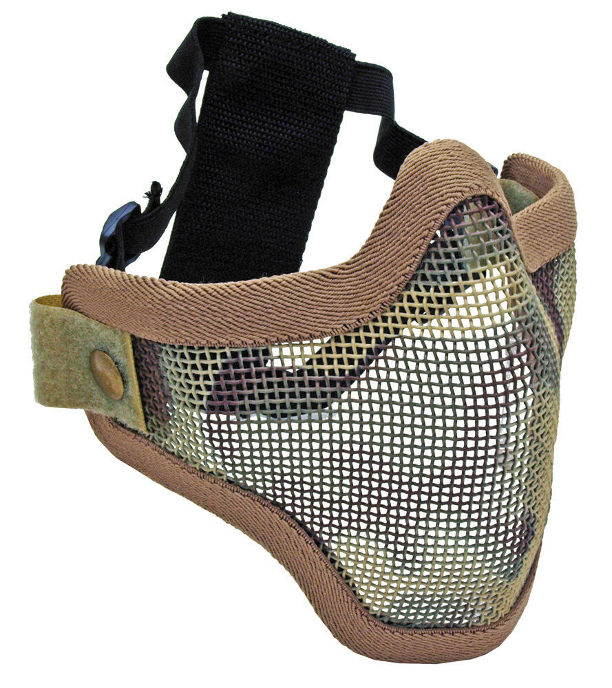 2G Steel Mesh Half Face Mask, Desert Camo