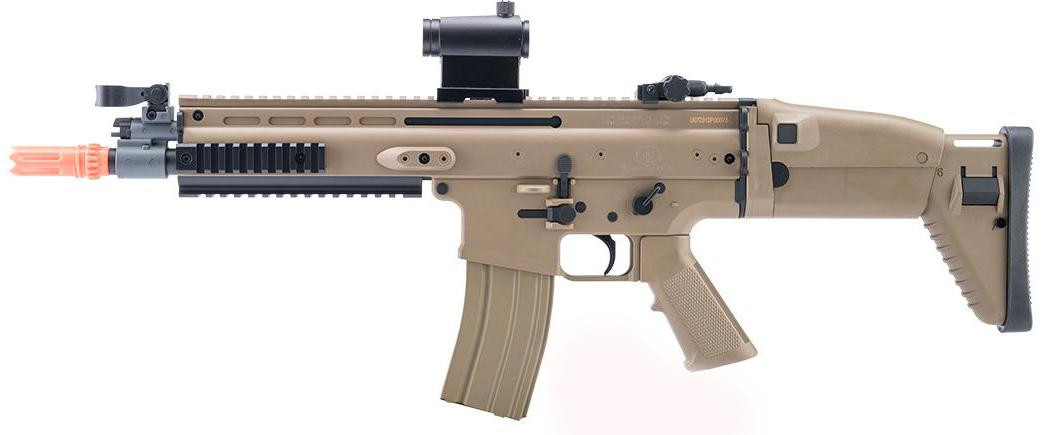 6mmProShop FN Herstal Licensed SCAR-L Airsoft AEG Rifle w/ Zeus Mosfet, Tan