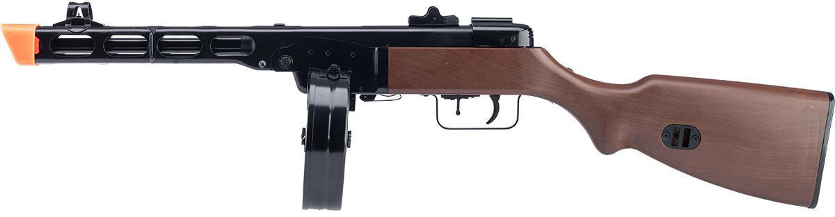 6mmProShop PPSH WWII Electric Blowback Airsoft AEG Rifle, Faux Wood