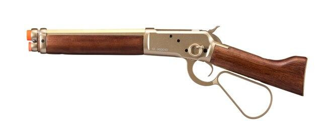 A&K M1873 "Mares Leg" Lever Action Green Gas Airsoft Rifle, Gold