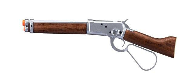 A&K M1873 "Mares Leg" Lever Action Green Gas Airsoft Rifle, Silver