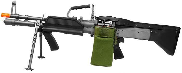 A&K MK43 Full Metal Support Airsoft Rifle, Black