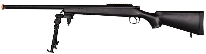 AGM Bolt Action Airsoft Sniper Rifle with Bipod, Black