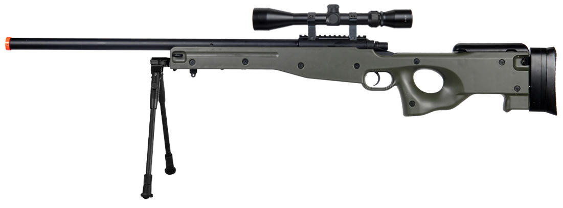 AGM L96 Bolt Action Airsoft Sniper Rifle, OD Green