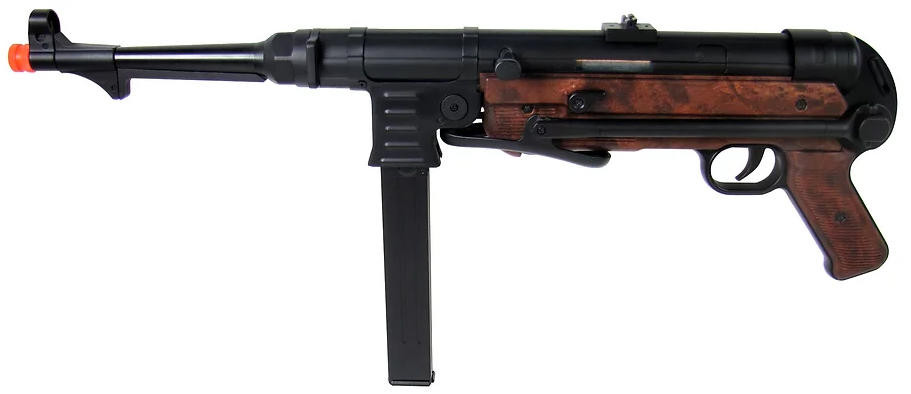 AGM MP007 MP40 AEG Full Metal Airsoft Rifle, Black/Brown