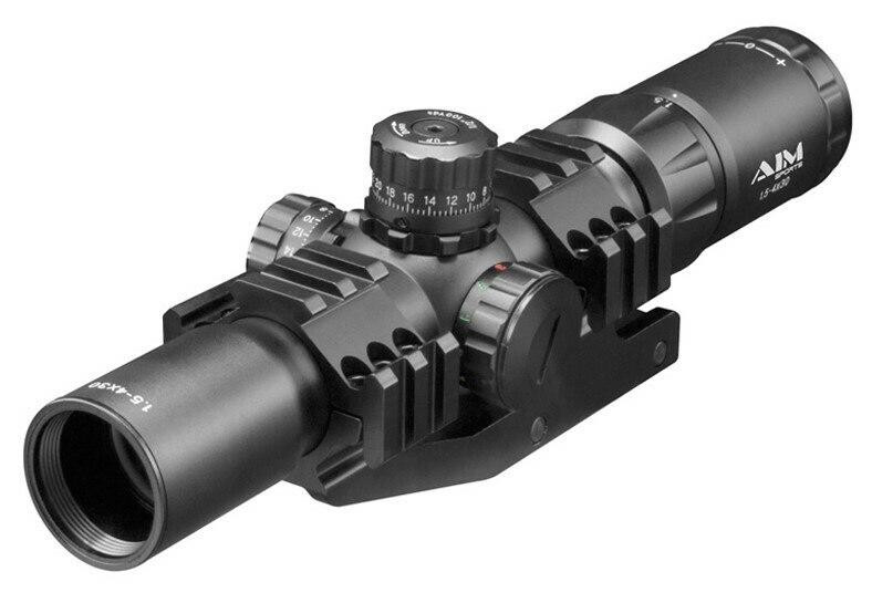 Aim Sports 1.5-4x30 Mil-Dot CQB Scope w/ Cantilever Mount & Tri-Color Illumination