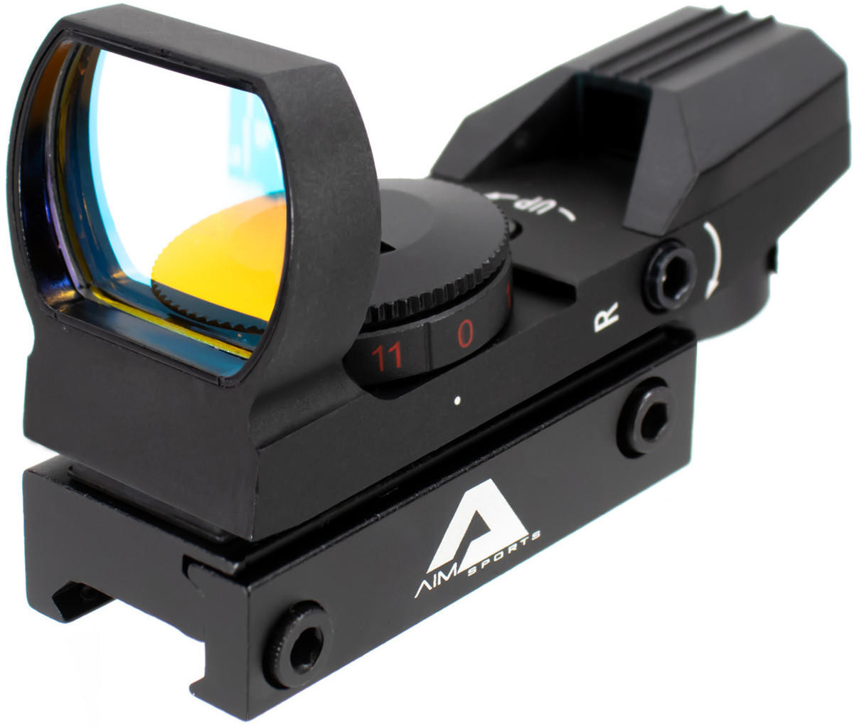 Aim Sports 1x34mm Red Ill. w/ 4 Different Reticles Patterns Classic Edition Reflex Sight, Black