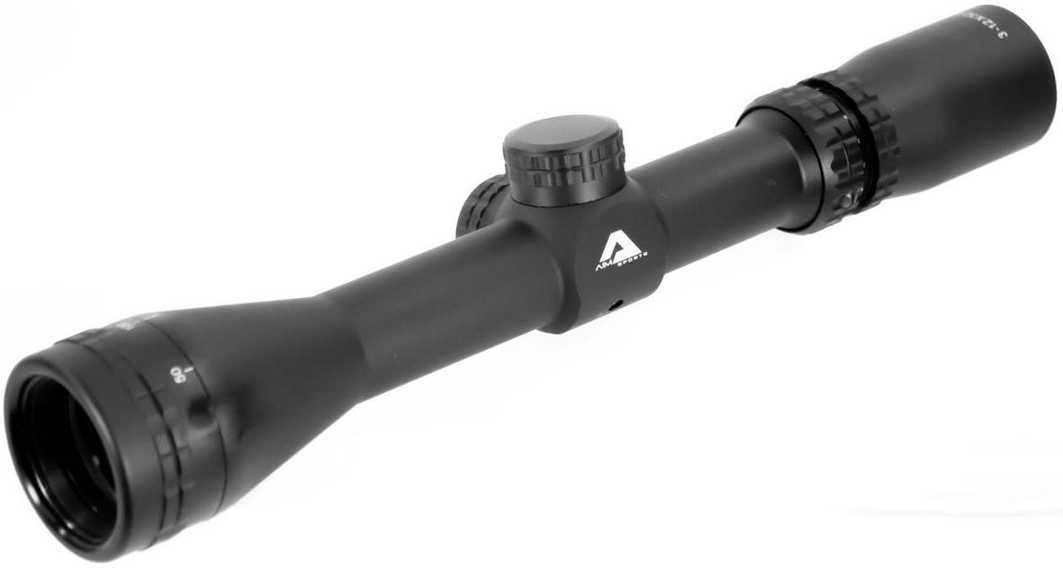 Aim Sports 3-12x32 1 In. Scout Scope with AO & Mil-Dot Reticle, Black