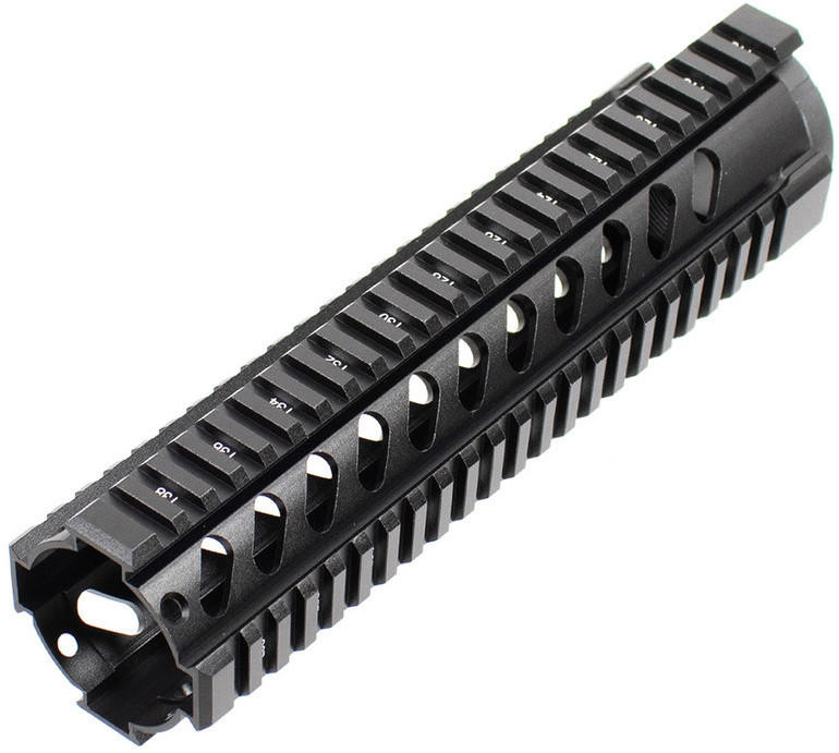 Aim Sports AR 10" Free Float Mid Length Quad Rail/V3, Black