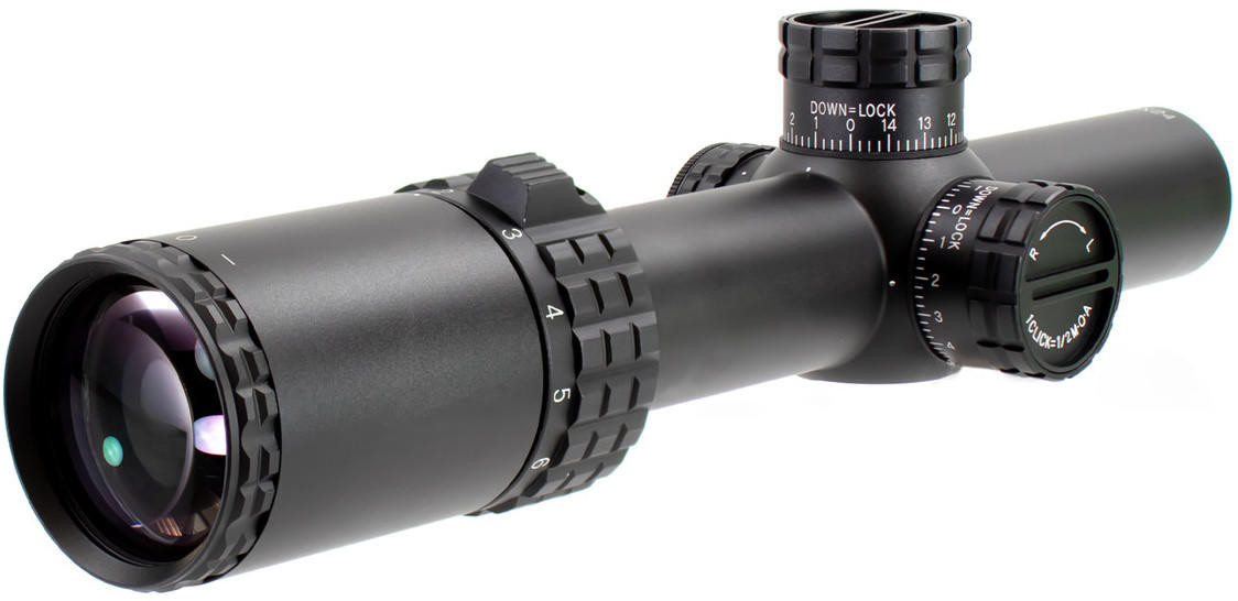 Aim Sports Alpha 6 1-6X24 30mm Riflescope with CQ1 MOA Reticle, Black