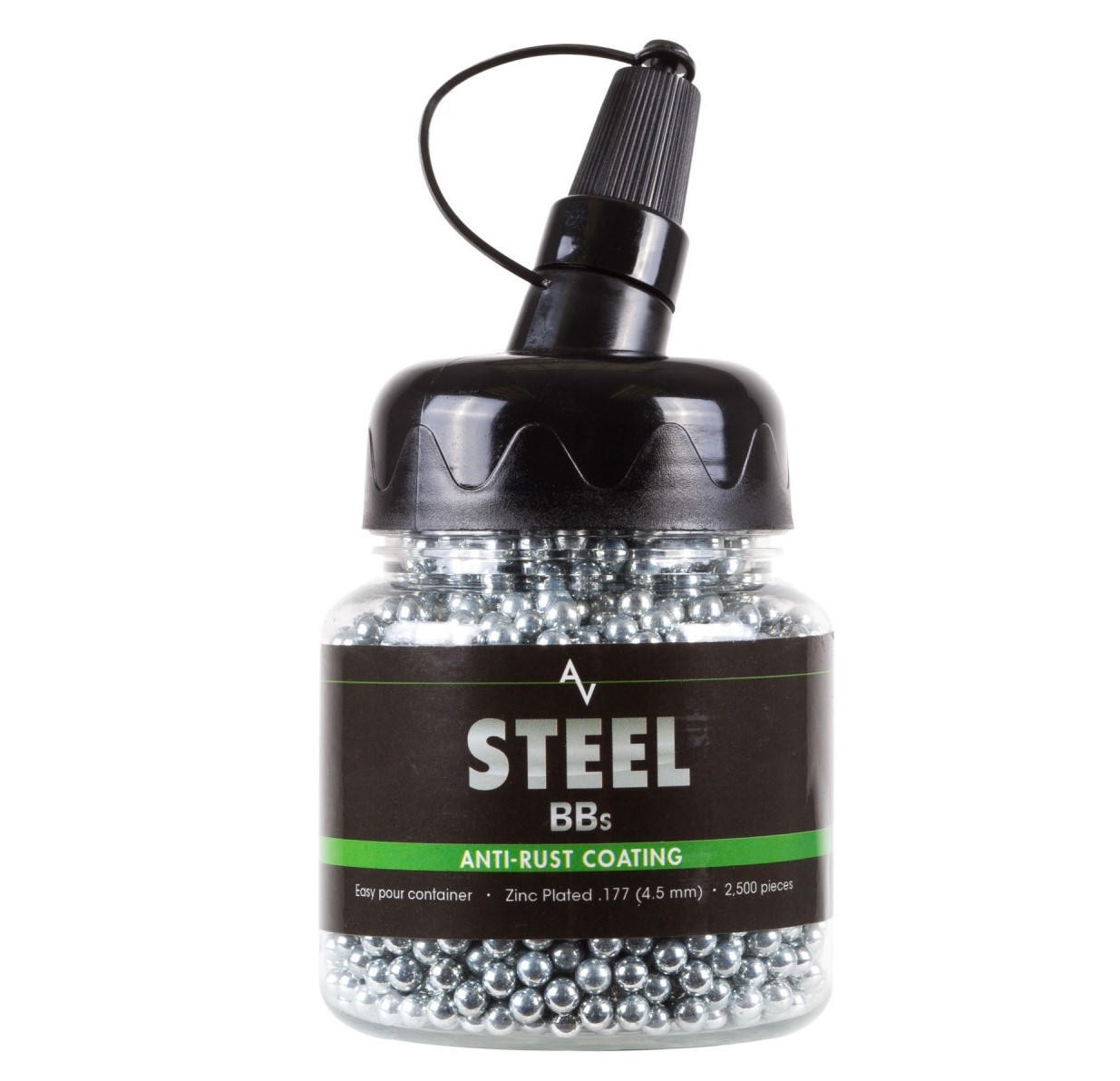 Air Venturi .177 Cal 5.1 Grains Zinc-Plated Steel BBs, 2500ct, Silver