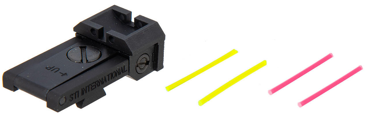 Airsoft Masterpiece Aluminum Rear Sight w/ Fiber Optics for Hi-Capa S Style, Black