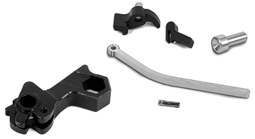 Airsoft Masterpiece CNC Steel Hammer & Sear Set for Marui Hi-Capa S Style Hex, Black