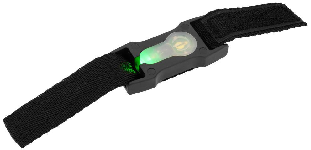 AMA 1" Webbing Split Bar Green L.E.D Strobe Light, Black
