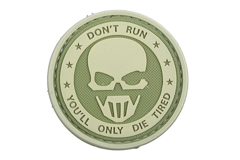 3D Patch, Don't Run - Ghost - olive