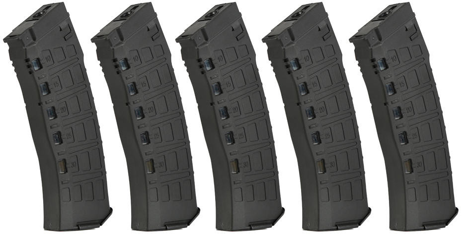 Arcturus AK12 550 Round Hi-Capacity Airsoft EMM Magazine 5 Pack, Black