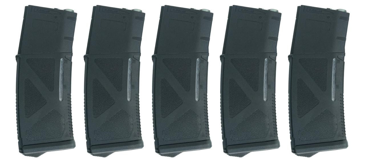 Arcturus AR MOD1 M4/M16 200rds Mid-Cap Windowed EMM Magazine, 5 Pack, Black