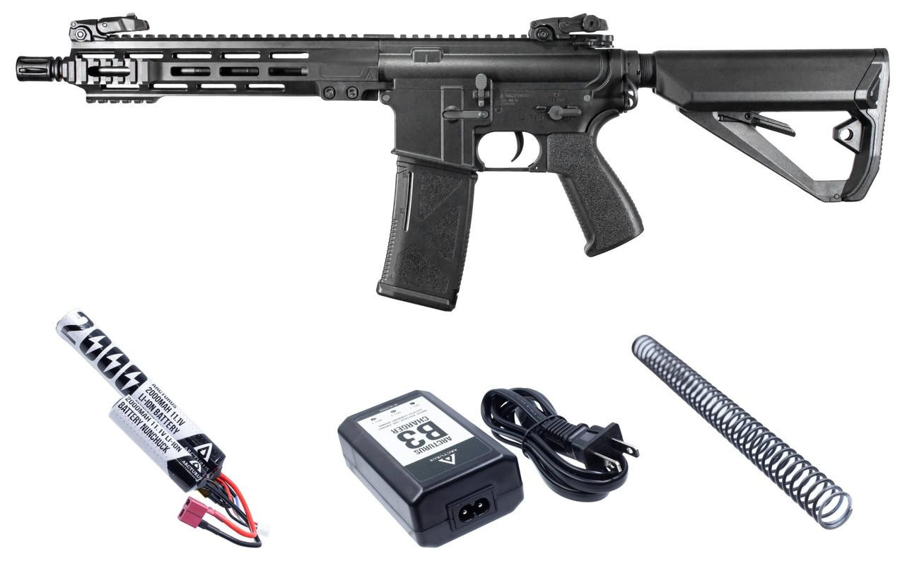 Arcturus LWT MK-I CQB 10" M-LOK AEG Sport Airsoft Rifle Starter Pack, Black