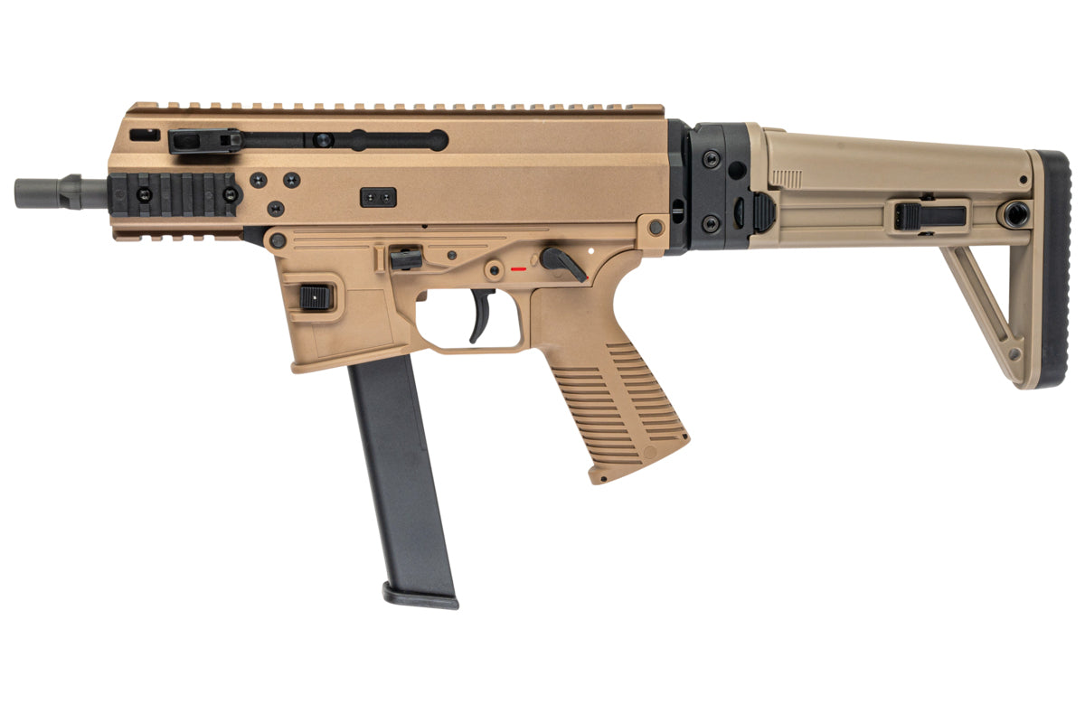 Maruyama SCW-9 Pro G GBB Airsoft SMG with MBT Stock (Tan)