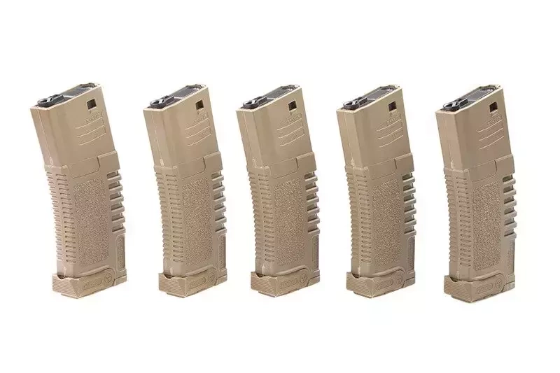 5x set 300rd PMG hi-cap magazine for M4/M16 type replicas - dark earth