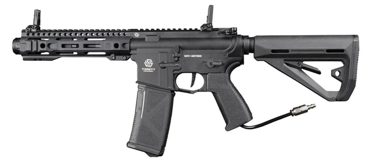 Arcturus Trinity Armament Alpha SBR 7.9" HPA Airsoft Rifle w/ GATE Titan II Bluetooth & Pulsar D, Bl