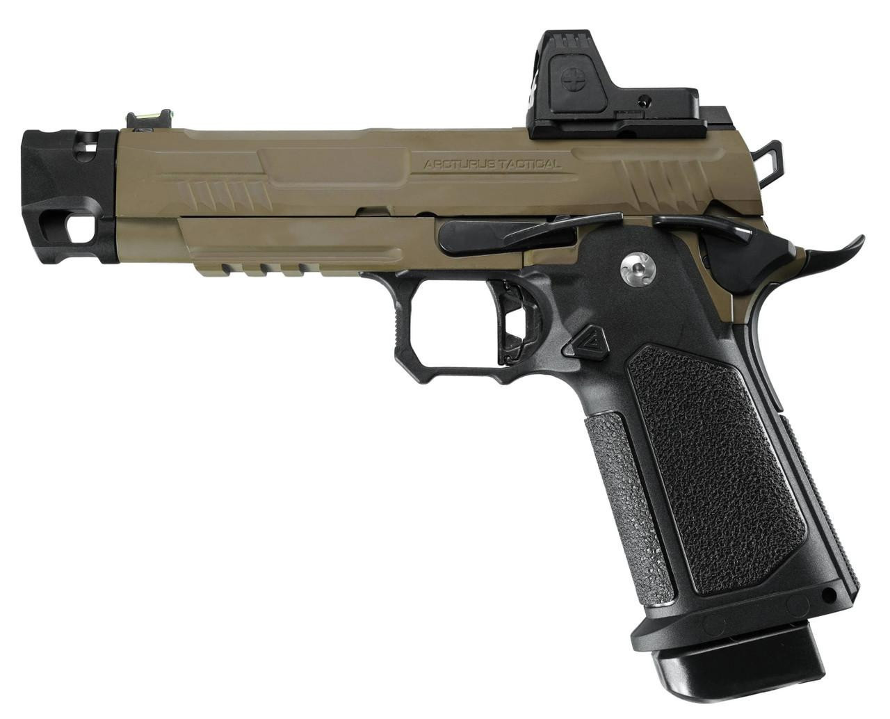ARCTURUS Vanguard 4.3" Hi-Capa GBB Airsoft Pistol w/ Optics Ready Slide & Compensator & ARS-1 Red Do