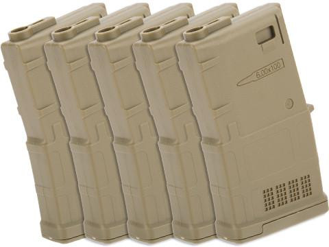 ARES AMAG 100rd Mid-Cap M4 Magazine, 5 Pack, Dark Earth