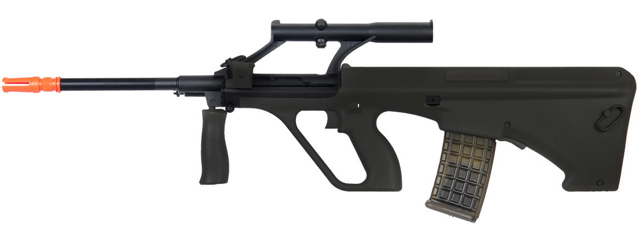 Army Armament Polymer AUG AEG Airsoft Rifle w/ Scope, Black