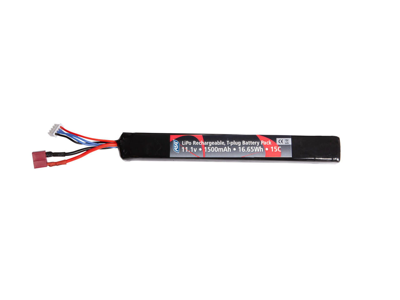 ASG 11.1v 1500 15C Stick LiPO Airsoft Battery w/ T-Plug