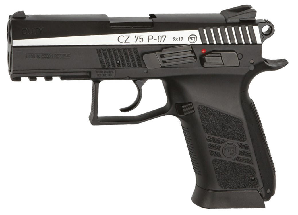 ASG CZ 75 Dual-Tone P-07 .177 CO2 Blowback Air Pistol, Black/Silver