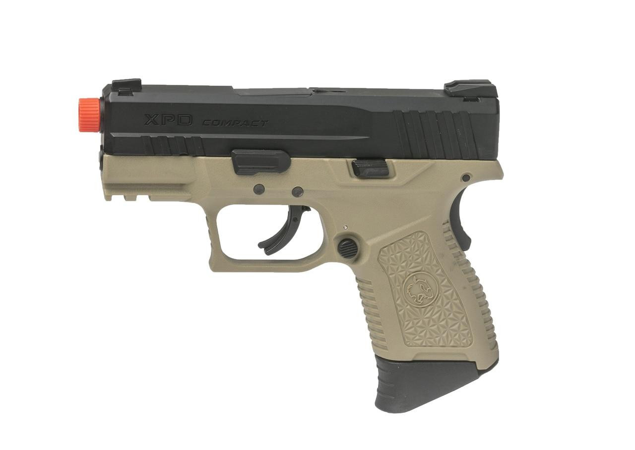 ASG XPD Compact Gas Blowback Airsoft Pistol, Tan/Black