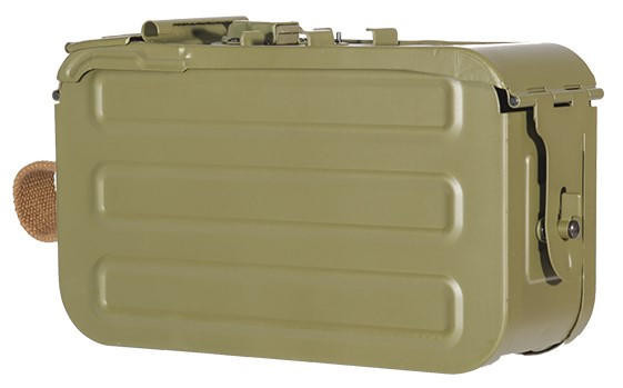 Atlas Custom Works Airsoft 5000rd Steel PKM HMG Automatic Winding Box Magazine, OD