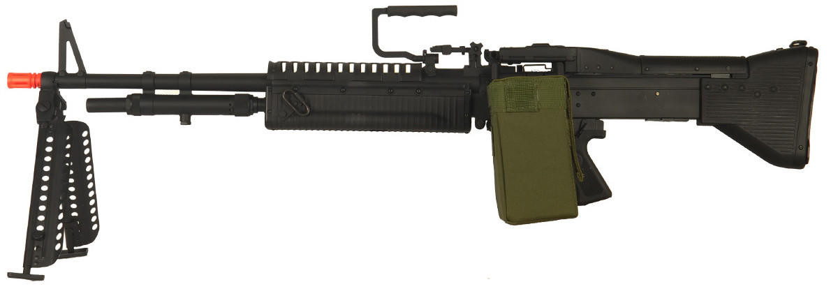 Atlas Custom Works Full Metal M60 VN Machine Gun AEG Airsoft Rifle, Black