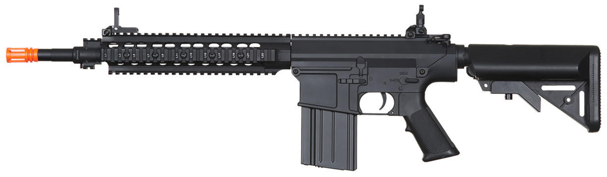 Atlas Custom Works Full Size SR25-K Precision Airsoft AEG Rifle, Black