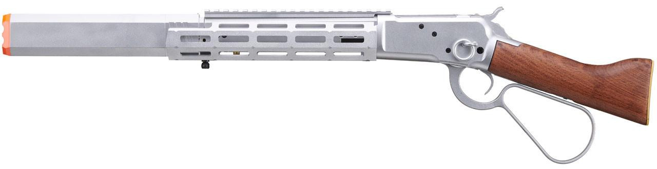 Atlas Custom Works M1873 "Mares Leg" M-LOK Lever Action Green Gas Airsoft Rifle, Silver
