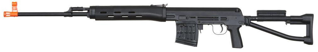 Atlas Custom Works SVD S Bolt Action Airsoft Rifle w/ Folding Stock, Black