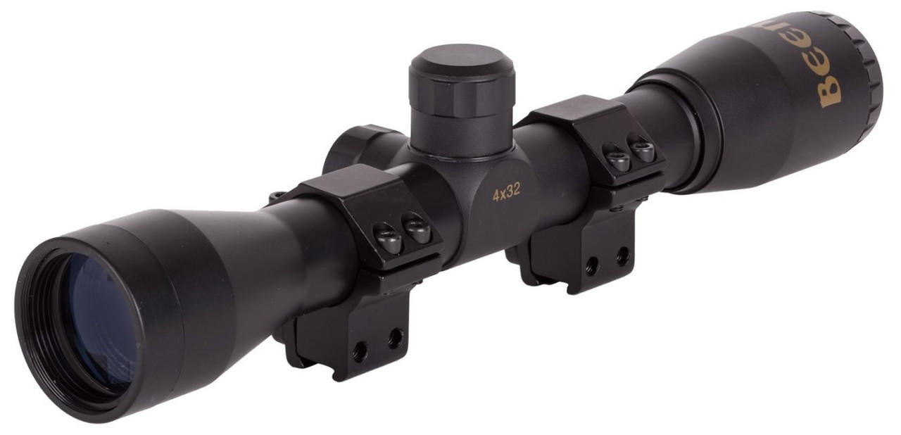 Beeman 4x32 Air Rifle Scope with 2-piece mounts, Black