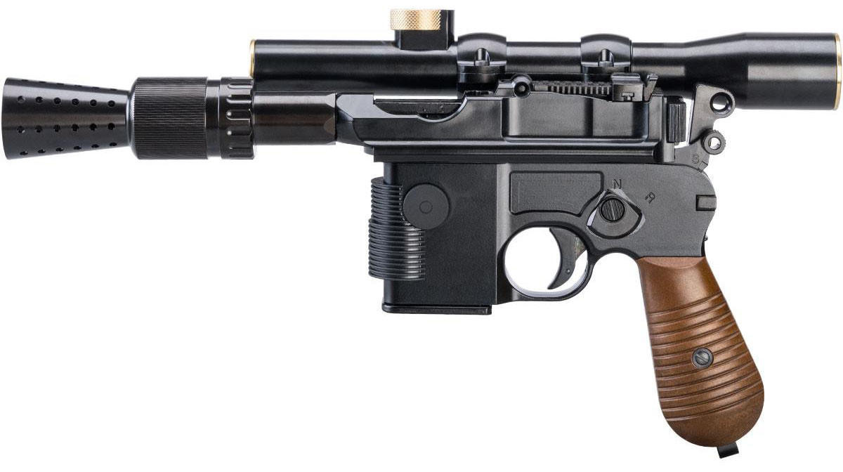 AW Custom Japanese Spec Limited Edition GBB Custom Mauser Broom Handle with Scope Airsoft Pistol, Bl