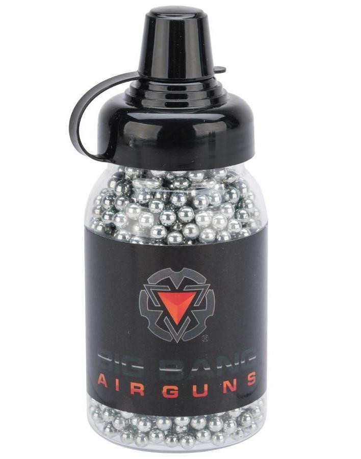 Big Bang Airgun 4.5mm / .177 cal Zinc Plated Steel 1500rd BB Bottle, Silver