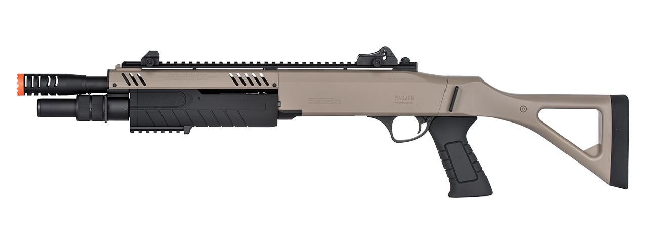 BO Manufacture FABARM STF12 11" Barrel Pump Action Airsoft Shotgun w/ Stock, Dark Earth