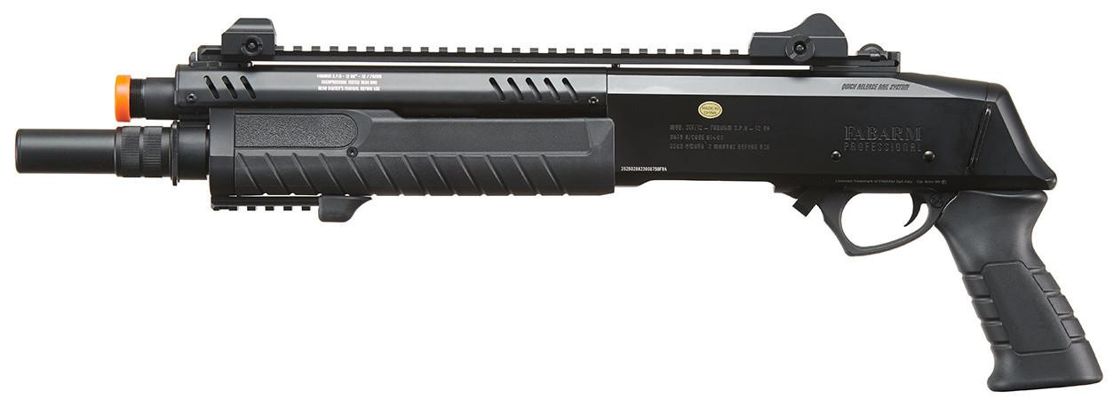 BO Manufacture REP FABARM STF12 Short 11" Pump Action Gas Airsoft Shotgun, Black
