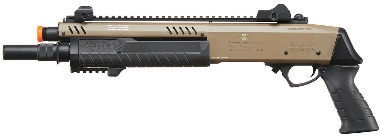 BO Manufacture REP FABARM STF12 Short 11" Pump Action Gas Airsoft Shotgun, Flat Earth