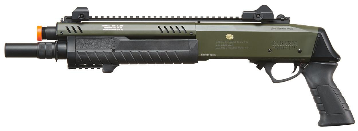 BO Manufacture REP FABARM STF12 Short 11" Pump Action Gas Airsoft Shotgun, OD Green