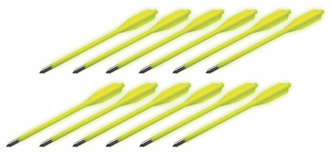 BOLT Crossbows Glow In The Dark Plastic Bolts, 12-Pack