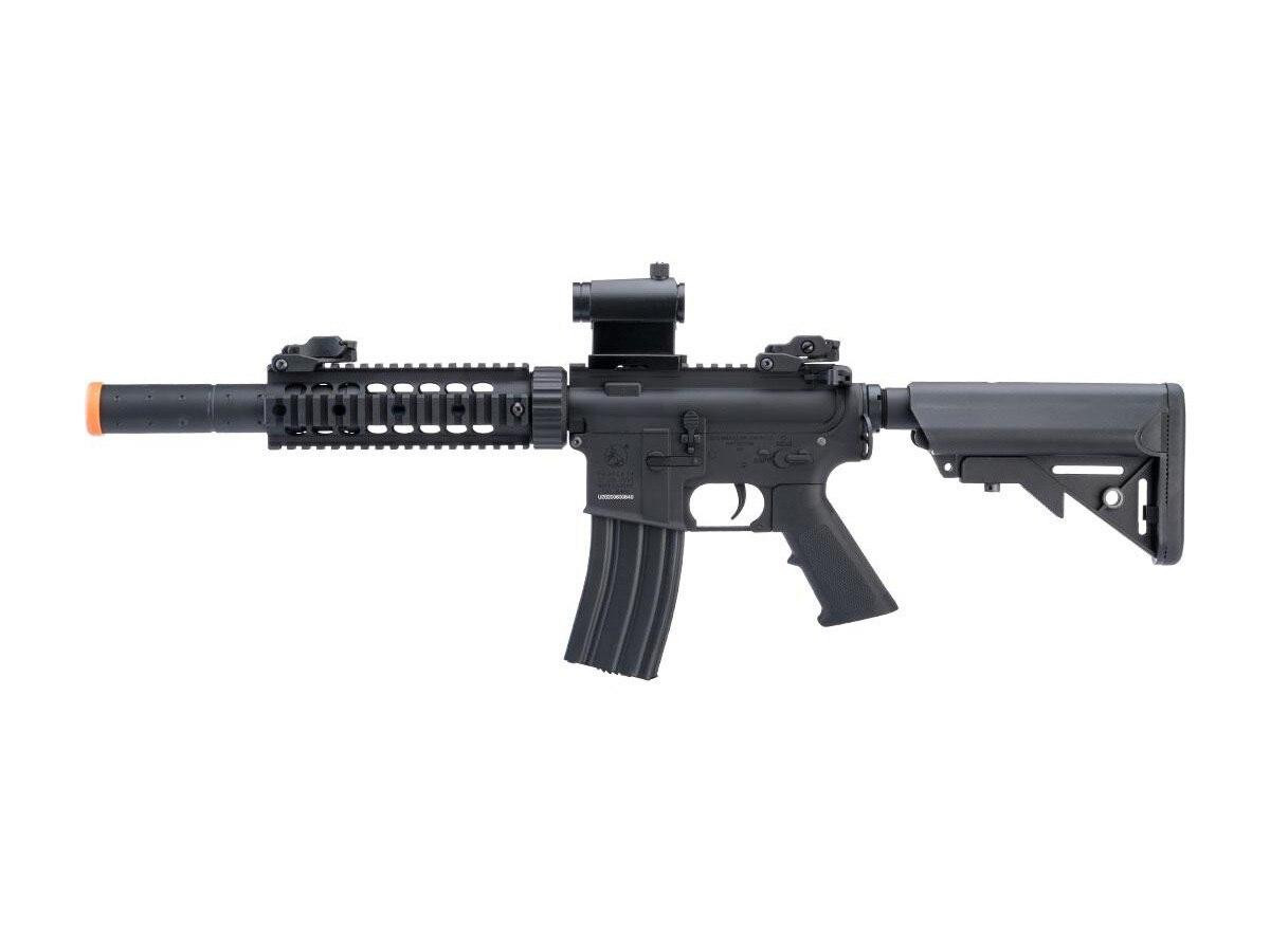 Colt Licensed Elite Line CQB-R w/ 7" Rail M4 AEG Airsoft Rifle by Cybergun, Black