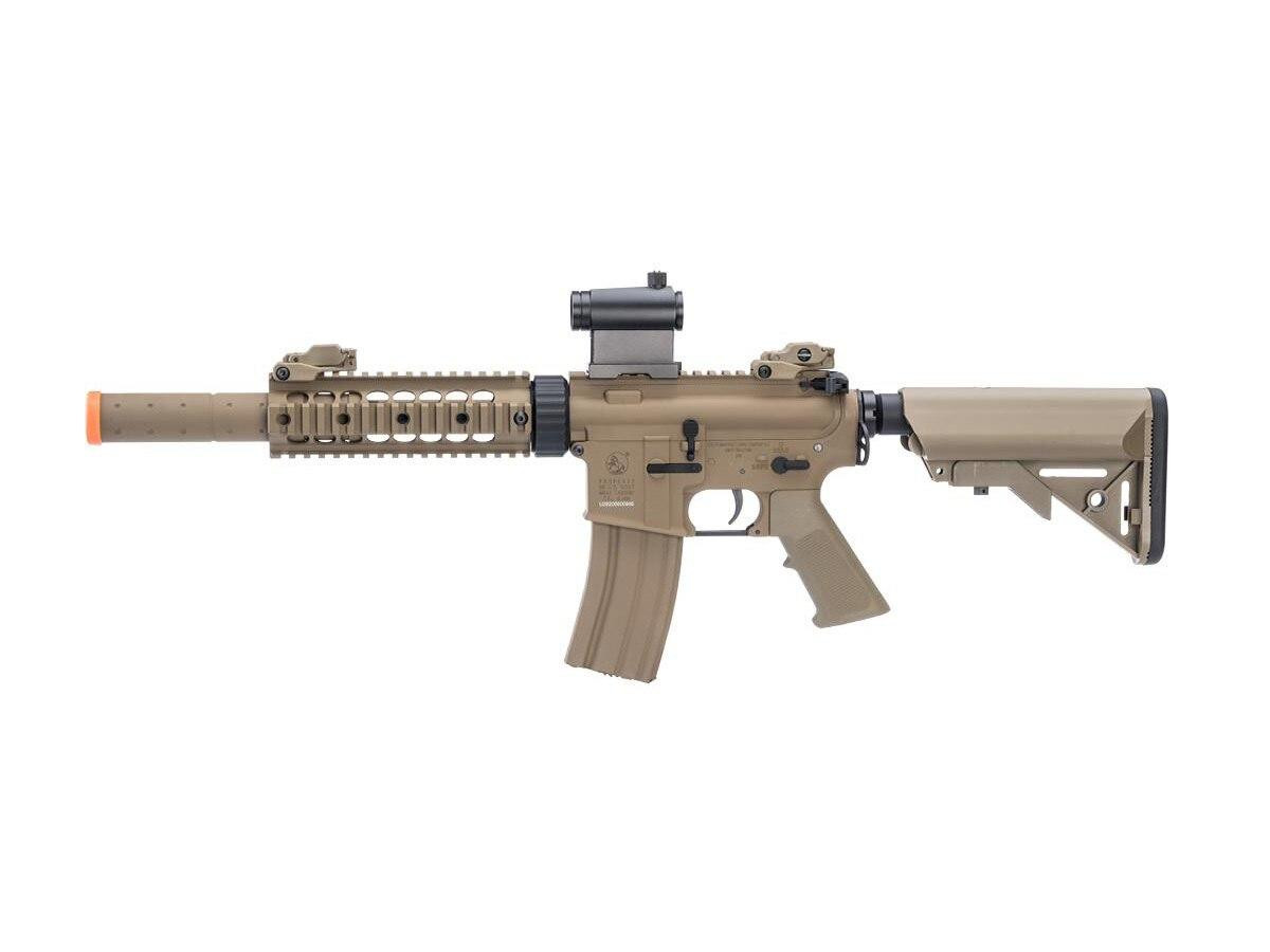 Colt Licensed Elite Line M4 CQB-R w/ 7" Rail M4 AEG Airsoft Rifle by Cybergun, Tan