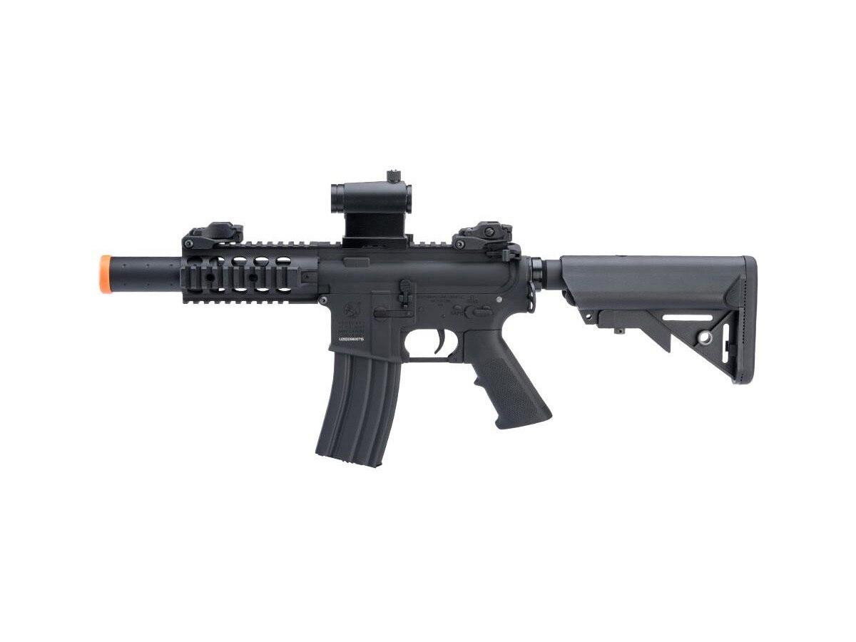 Colt Licensed Elite Line SBR w/ 5" Quadrail M4 AEG Airsoft Rifle by Cybergun, Black