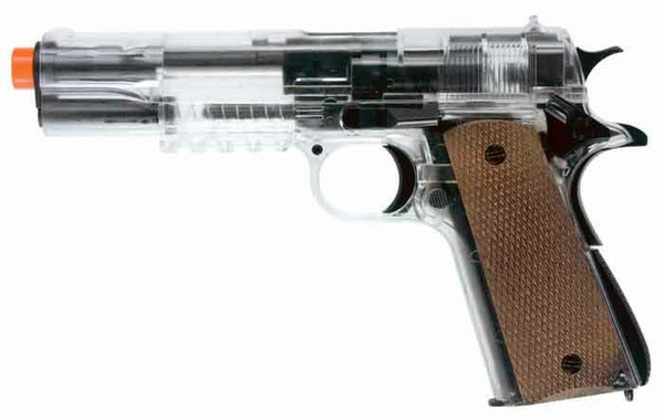 Combat Zone Stryker 1911 Spring Airsoft Pistol by Umarex, Clear