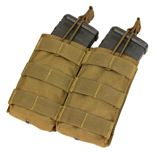 Condor MOLLE Double M4/M16 Open Top Magazine Pouch, Coyote Brown