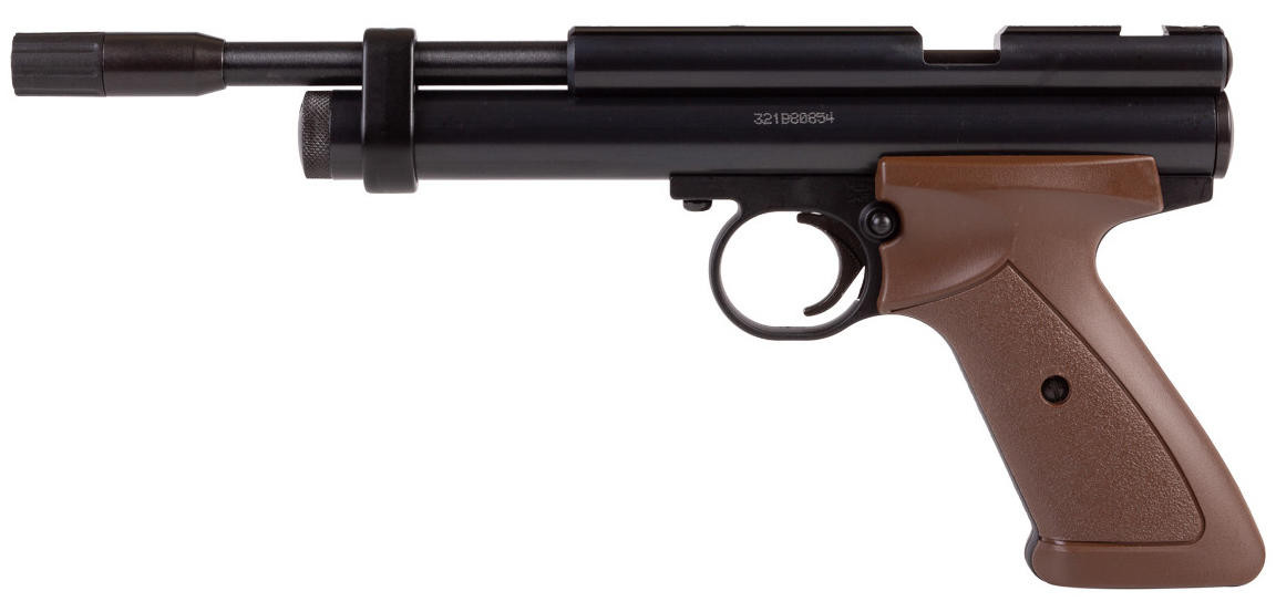 Crosman CO2 Powered .22 Cal Airgun, Steel Breech, Black/Brown